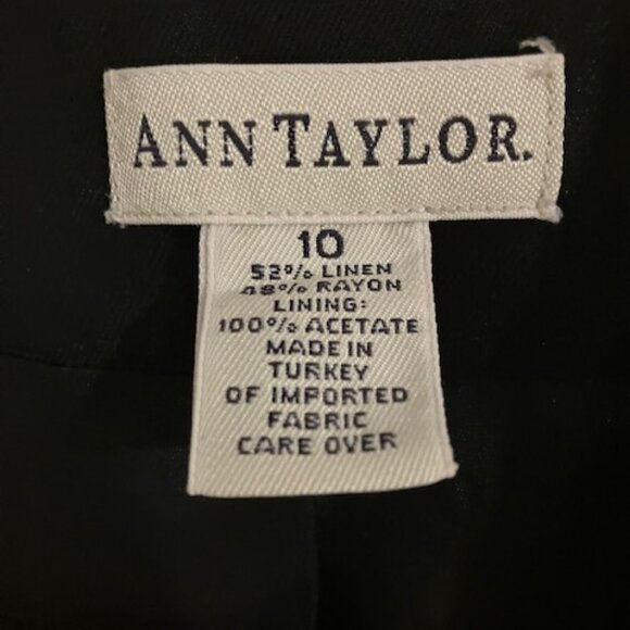 Vintage Y2K Ann Taylor Black Linen blend blazer. Size 10 EUC - Picture 3 of 5